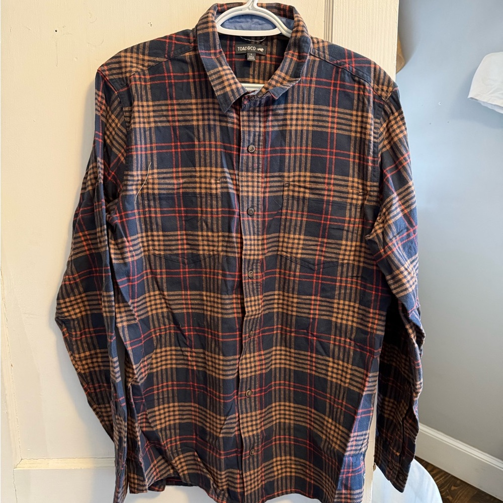 Toad and Co. Men's Plaid Shirt - Blue and Brown